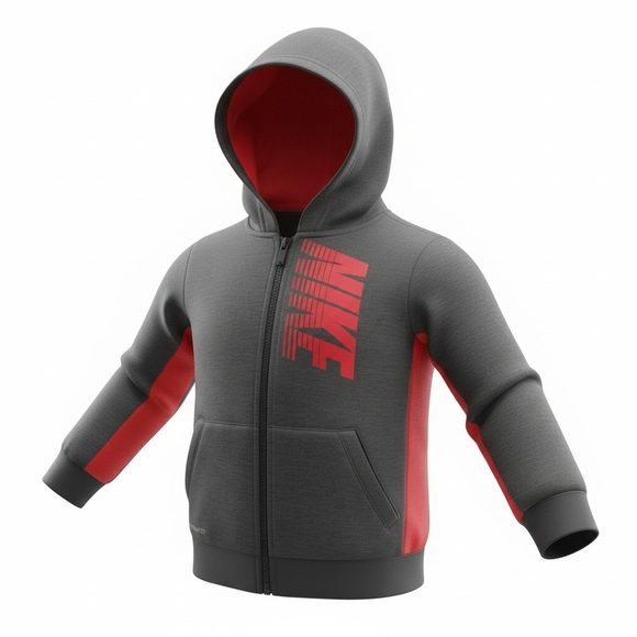 Nike Kids Charcoal and Crimson Matching Sweat Suit - Picture 2 of 4
